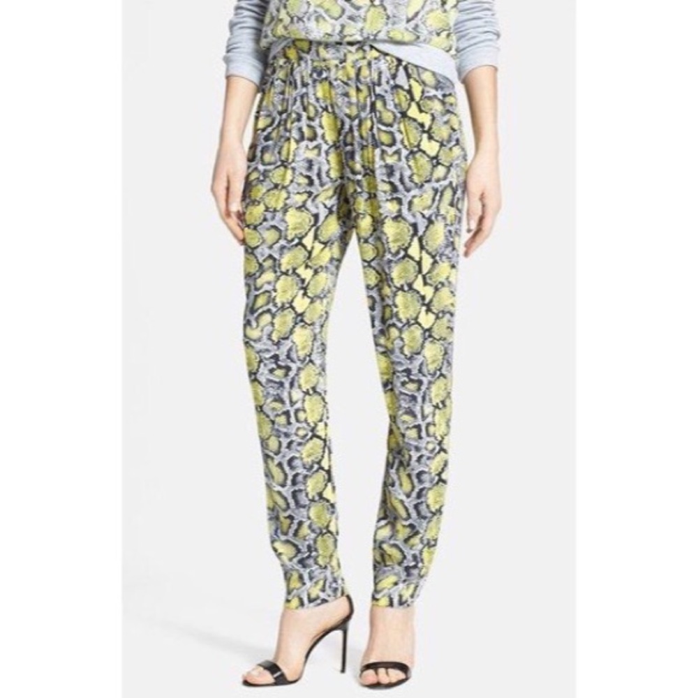 Wayf Python Printed Pleated Pants Nwot - image 3